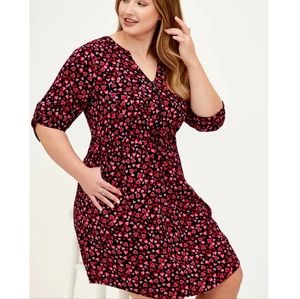 NWT Torrid Black Pink Red Hearts Pocket Front Dress Size 4